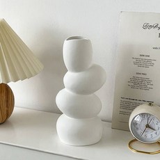 미르노아 조약돌 세라믹 화병 MMM3504, 화이트