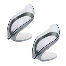 팅올 리프 물빠짐 비누 받침대, 그레이, 2개