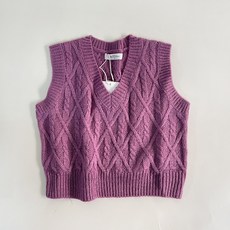 Bienvenue兒童款寬鬆針織麻花背心