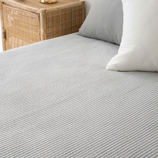 lolbaby 新生兒色素條紋絎縫親膚墊, 淺灰色, 1個