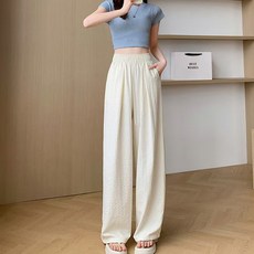 엘쏘 여성용 허리밴딩 와이드핏 데일리 밴딩 팬츠