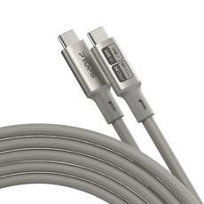 PROPS Type C to Type C 快速充電線 USB4 PD3.1 240W 20Gbps 8K 60Hz, 1個, 1.8m, 鈦銀色