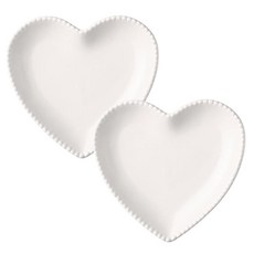 American Road 泡泡愛心陶瓷多用途盤 RK2227, 2個, 白色