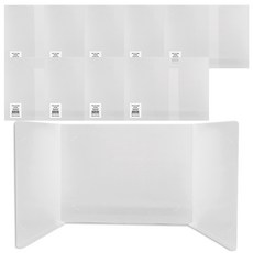 희망사무포인트 3단 가림판 특대형, 투명, 10개