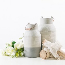 聖誕節金色雙色鐵製牛奶桶 2件組, 灰兩色