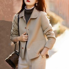 마켓에이 여성용 베이직 버튼 라이트 코트