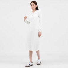 엘쏘 데일리 골지 반집업 후드 긴팔 원피스