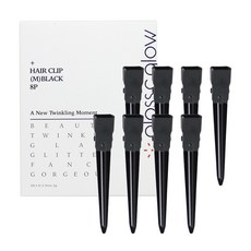 Gloss&Glow 無痕中號髮夾 黑色 8入, 8個