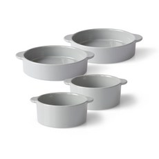 PRELUDE 素色圓形雙柄餐碗組 M號+L號 淺灰色, 1套