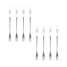 Bloom at home 花朵印花長柄點心叉, 混色, 8個