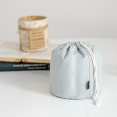 ssueim 束口圓形面紙套 2入, 藍色條紋