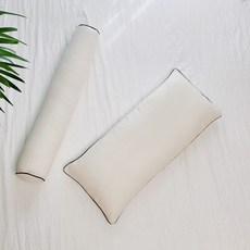 ahtty blanc 兒童用三層楊柳紗寬版枕頭套2入含枕芯 + 身體枕套含枕芯組合, 象牙白