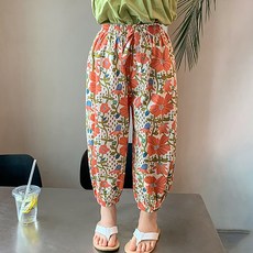 꼰띠키즈 여아용 주하 배기 바지