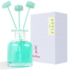 Herb Thyme 室內擴香瓶禮盒組(擴香瓶 130ml+石膏花 4入 隨機出貨+纖維擴香棒 5入), 蘋果, 1組