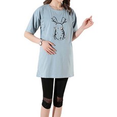 長版短袖哺乳上衣