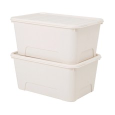 KAZT 馬卡龍生活盒 Set 2入 多彩收納箱, 象牙白色