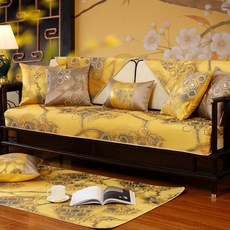 蜂巢紋彩色沙發套, 黃色, 1個