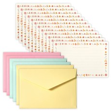 투영디자인 라운드엣지 편지지 12p + 봉투 6p 세트, 플라워(편지지), 랜덤발송(봉투), 1세트