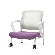 체어포커스 슬라이딩 좌식의자 C530, 화이트(팔걸이) + 화이트(등받이) + 고급 바이올렛(방석), 1개