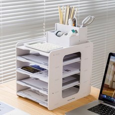 DIMOEO Marketplan 現代桌面A4文件整理盒組, 白色, 1套