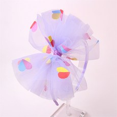 메르시밴드 여아용 렛츠파티 망사리본 헤어밴드