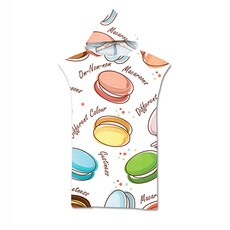 連帽斗篷浴袍 75*110cm, 馬卡龍, 1個