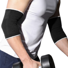 징바 휴올리 고탄력 팔꿈치 보호대, 블랙, 2개