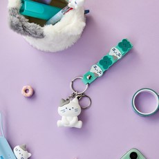 BUTTERSHOP 基本公仔鑰匙圈, 1個, 牛奶貓 白色