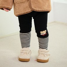 몰리멜리 아동용 곰고미 배색 레깅스