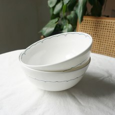 HANKOOK CHINAWARE 線條印花陶瓷碗, 混色, 4個