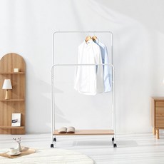 MARKET B OGOR 雙層移動式層架衣架, 淺棕色