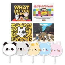 2Youngdesign Animal Friends Fan 5p + Munch 鼠標墊 4 件套, 1套, 隨機發貨（債務）