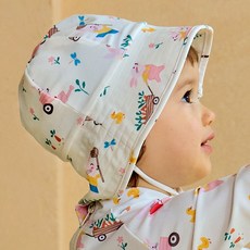 IAMBEBE 嬰幼兒用野餐花園防曬帽泳帽護頸帽