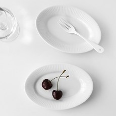 Rocohome Orsen 迷你橢圓形配菜碟, 2個, 白色