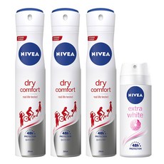 니베아 데오드란트 스프레이 드라이콤포트 200ml x 3p + 스프레이 엑스트라 화이트 35ml, 1개