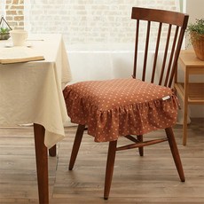 韓國 amante Cozy Brown C純棉荷葉邊坐墊套, 棕色的