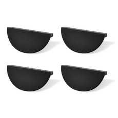 EASYWAY 2孔半月形黑色家具把手, 4個