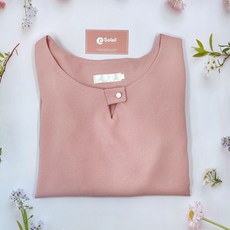 soleil 牡丹珍珠點綴短袖雪紡上衣