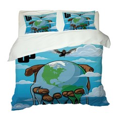 插圖印花被套枕頭套組 140*200cm