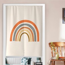 스타 따뜻한 톤 파티션 커튼 + 커튼봉 세트