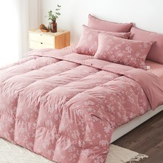 라뽐므 리플라워 구스이불 + 데인티 토퍼 + 베개커버 한겨울용 세트, 드라이로즈, 이불+토퍼+베개커버 세트