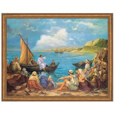 이요한 화백 캔버스 성화 14 선상에서 말씀하시다, 골드2