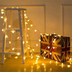 LED星星燈串 80燈 10m, 黃色