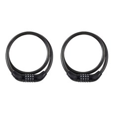 Samchuly Bicycle 4位數彩色密碼鎖 可變更密碼 自行車鎖 中型, 2個, 黑色