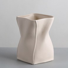 扭結方形花瓶, 淺褐色的