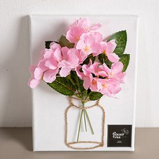 flowertree 繡球花線條相框組 粉紅色, 1個