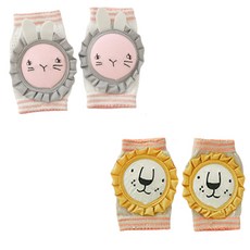 JOY MULTI 動物造型網眼防滑護膝, 灰色+黃色, 2組