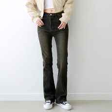 수비진 여성용 하이웨스트 빈티지워싱 롱부츠컷 데님 SP7305 숏기장