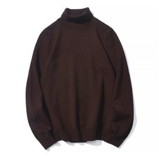 남성용 마켓A 하이넥 슬림 니트