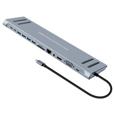 Coms 筆記型電腦用 14合1 Type-C 擴充座 多功能集線器, 混合色, FW417